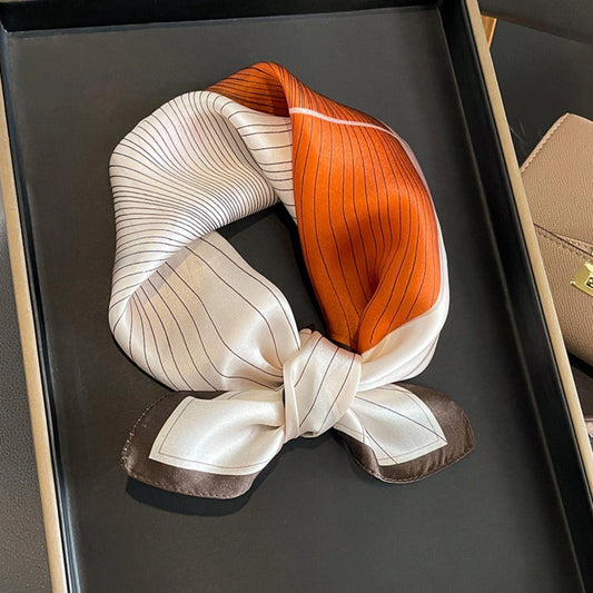 Carré de soie 100% - Motif Ligne Parisienne (53×53 cm)